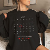 Kalender Paar Jubileum Valentijnsdag Zwart T-shirt