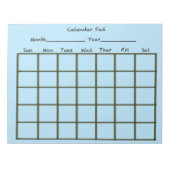 Kalender Pad Light Blauw Notitieblok (Voorkant)