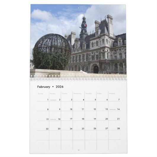 Kalender Parijs 2026 (Feb 2026)