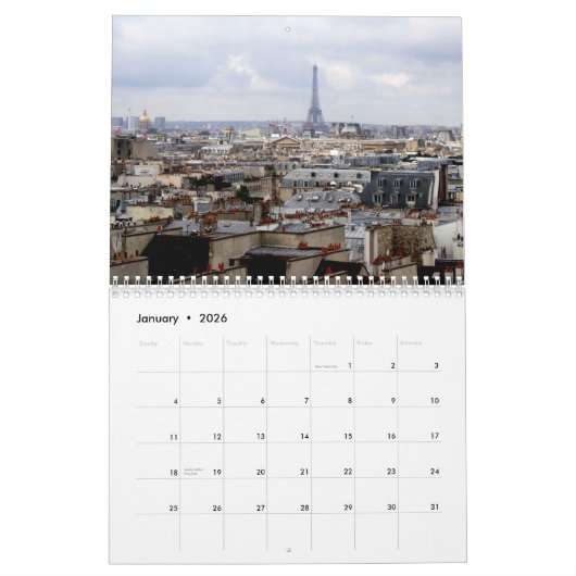 Kalender Parijs 2026 (Jan 2026)