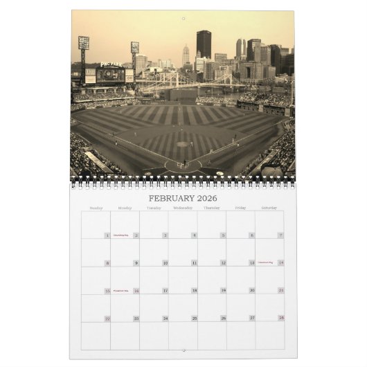 Kalender Pittsburgh Foto's sepia-Personaliseer het (Feb 2026)