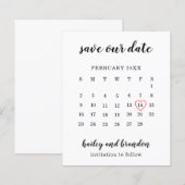 Kalender Rode Hart Budget Trouwdatum Bewaren (Voorkant / Achterkant)
