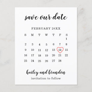 Kalender Rode Hart Budget Trouwdatum Bewaren