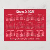 Kalender Rood Wit Zakelijk MCM patroon Aankondigingskaart (Voorkant)