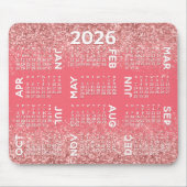 Kalender - roze glitterprint muismat (Voorkant)