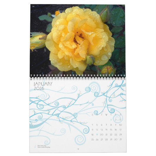 kalender rozen EN RAINDROPS (Jan 2026)