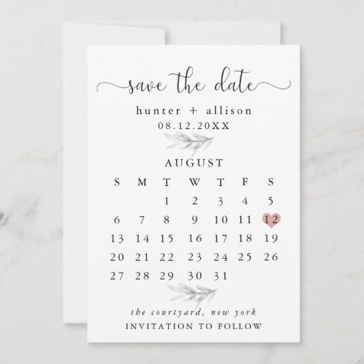 Kalender Save the Date (Voorkant)