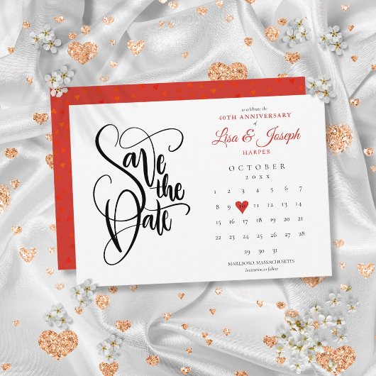Kalender 'Save the Date' 40-jarig jubileum Ruby Ha Save The Date