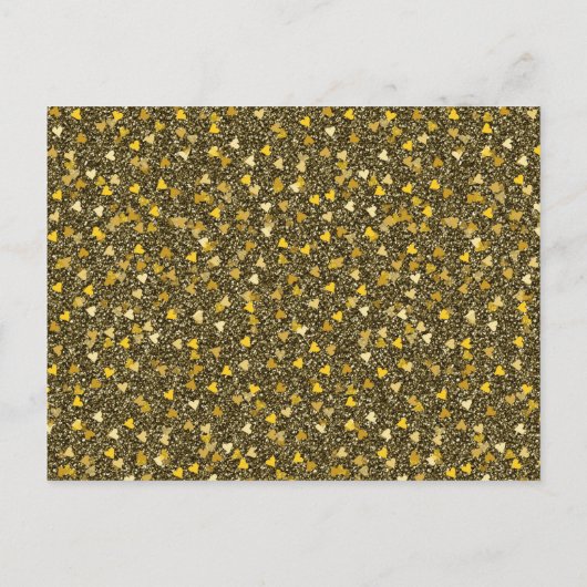 Kalender Save the Date Gold Love Hearts Glitter Aankondigingskaart (Achterkant)