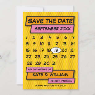 Kalender Save the Date Leuk Retro Stripboek