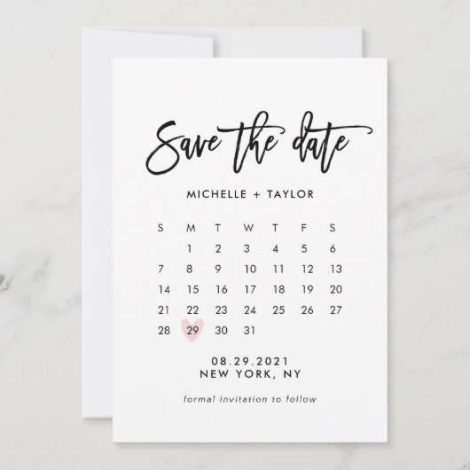 Kalender Save the Date met foto Kaart (Achterkant)