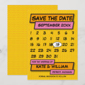 Kalender Save the Date Pret Retro Stripboek (Voorkant / Achterkant)
