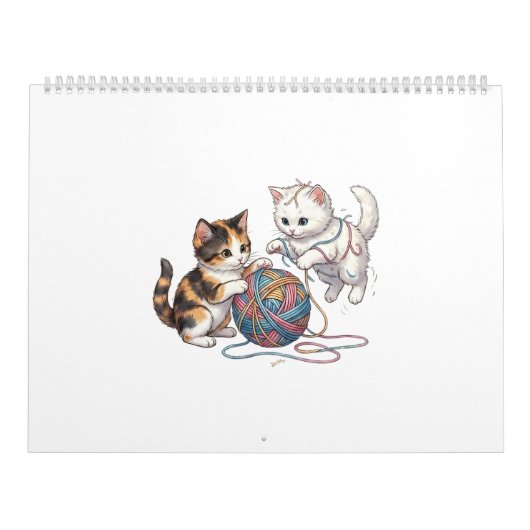 Kalender Schattige Speelse Kittens met Garentbal S (Hoes)