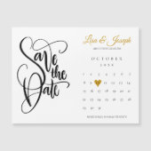 Kalender Script Gouden Hart Trouw Save the Date (Voorkant)