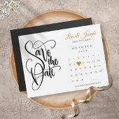 Kalender Script Gouden Hart Trouwdag Save the Date