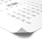 Kalender Script Zwart en Wit 2027 Hele Jaar Poster (Hoek)