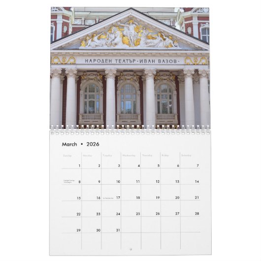 Kalender Sofia Bulgarije 2026 (Mar 2026)