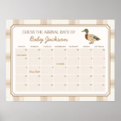 Kalender spelbord voor de uitgerekende datum van d poster (Voorkant)