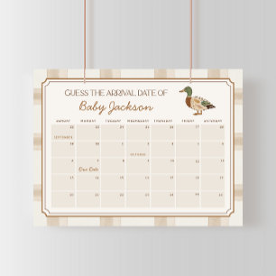 Kalender spelbord voor de uitgerekende datum van d poster