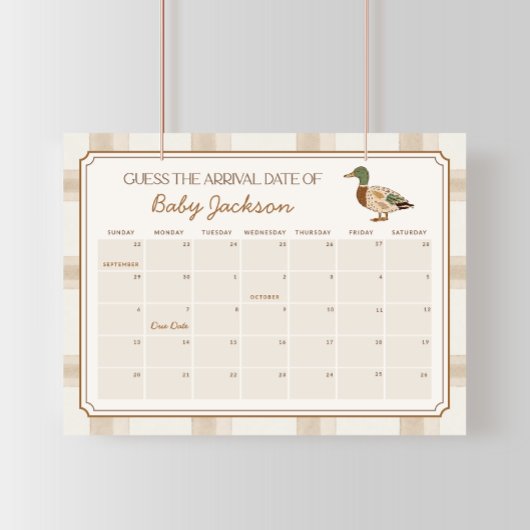 Kalender spelbord voor de uitgerekende datum van d poster