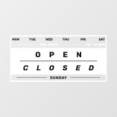 Kalender Stijl Bedrijfs Openingstijden Wit Raamsticker (Vel)
