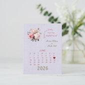 Kalender Stijl Trouw Save the Date Juni Aankondigingskaart (Staand voorkant)