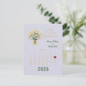 Kalender Stijl Trouwen Sla de Datum April Aankondigingskaart (Staand voorkant)