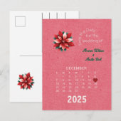 Kalender Stijl Trouwen Sla de Datum December Aankondigingskaart (Voorkant / Achterkant)