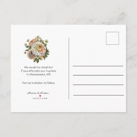 Kalender Stijl Trouwen Sla de Datum November Aankondigingskaart (Achterkant)