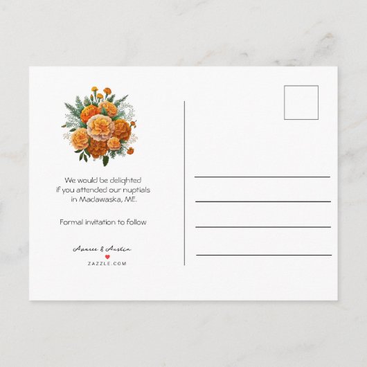 Kalender Stijl Trouwen Sla de Datum Oktober Aankondigingskaart (Achterkant)