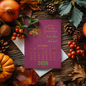 Kalender Stijl Trouwen Sla de Datum Oktober Aankondigingskaart