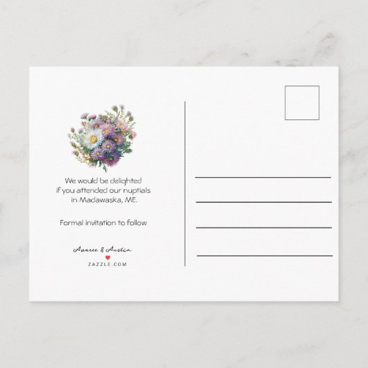 Kalender Stijl Trouwen Sla de Datum September Aankondigingskaart (Achterkant)