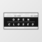 Kalender Stijl Zakelijke Openingstijden Zwart Raamsticker (Vel)