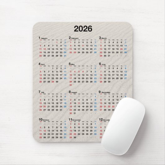 Kalender Strandzand 2025 Muismat (Met muis)
