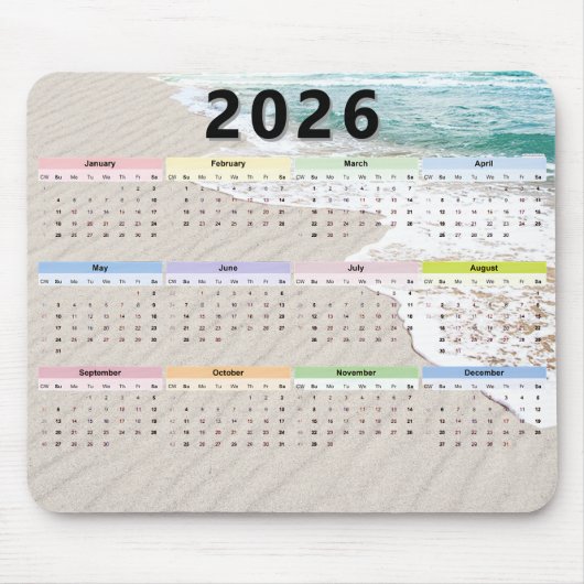 Kalender Strandzand 2025 Muismat (Voorkant)