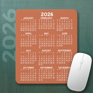 Kalender - terra cotta achtergrond - Verticaal Muismat