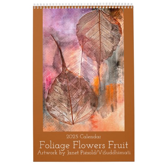 Kalender thema op bloemen, bladeren en fruit (Hoes)