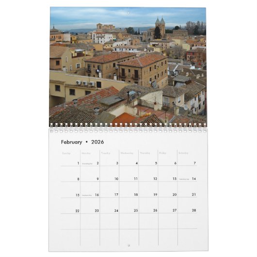 Kalender Toledo, Spanje 2026 (Feb 2026)