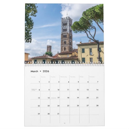 Kalender Toscane 2026 (Mar 2026)