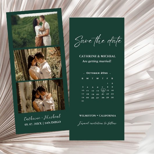 Kalender Trouwen Foto booth strip lijst Opslaan Save The Date