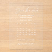 Kalender Trouwstrip lijst Save the Date Acryl Uitnodigingen (Voorkant)
