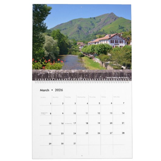 Kalender van 2023 landschappen in Frankrijk (Mar 2026)