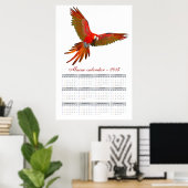 Kalender van Ara macao parrot 2015 Poster (Thuiskantoor)