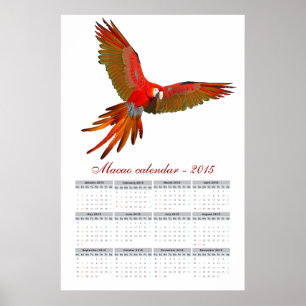 Kalender van Ara macao parrot 2015 Poster
