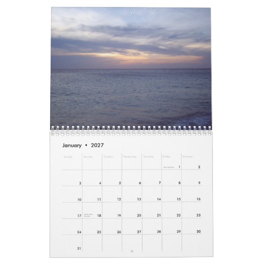 Kalender van Aruba-Zonsondergangen (Jan 2027)
