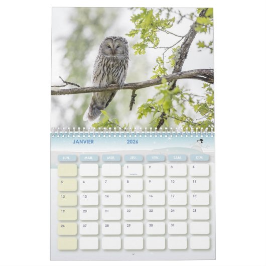 Kalender van de dieren in het bos (Jan 2026)
