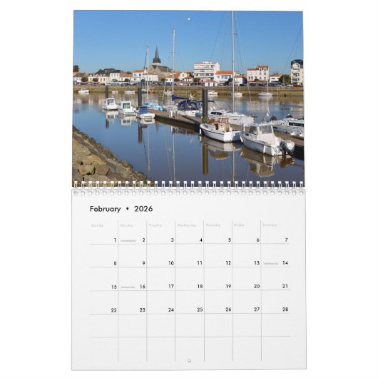 Kalender van de kust van Frankrijk (Feb 2026)