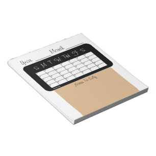Kalender van de maandelijkse Tan-laptop Notitieblok