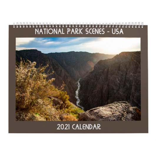 Kalender van de nationale parkscènes van 2021 (Hoes)
