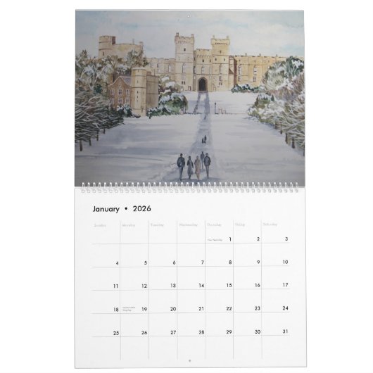 Kalender van de Waterverf van het Landschap schild (Jan 2026)